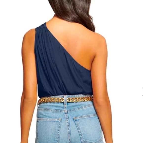 New Ramy Brook Junie One-Shoulder Navy Blue Tank Top Size X-small - Picture 7 of 10
